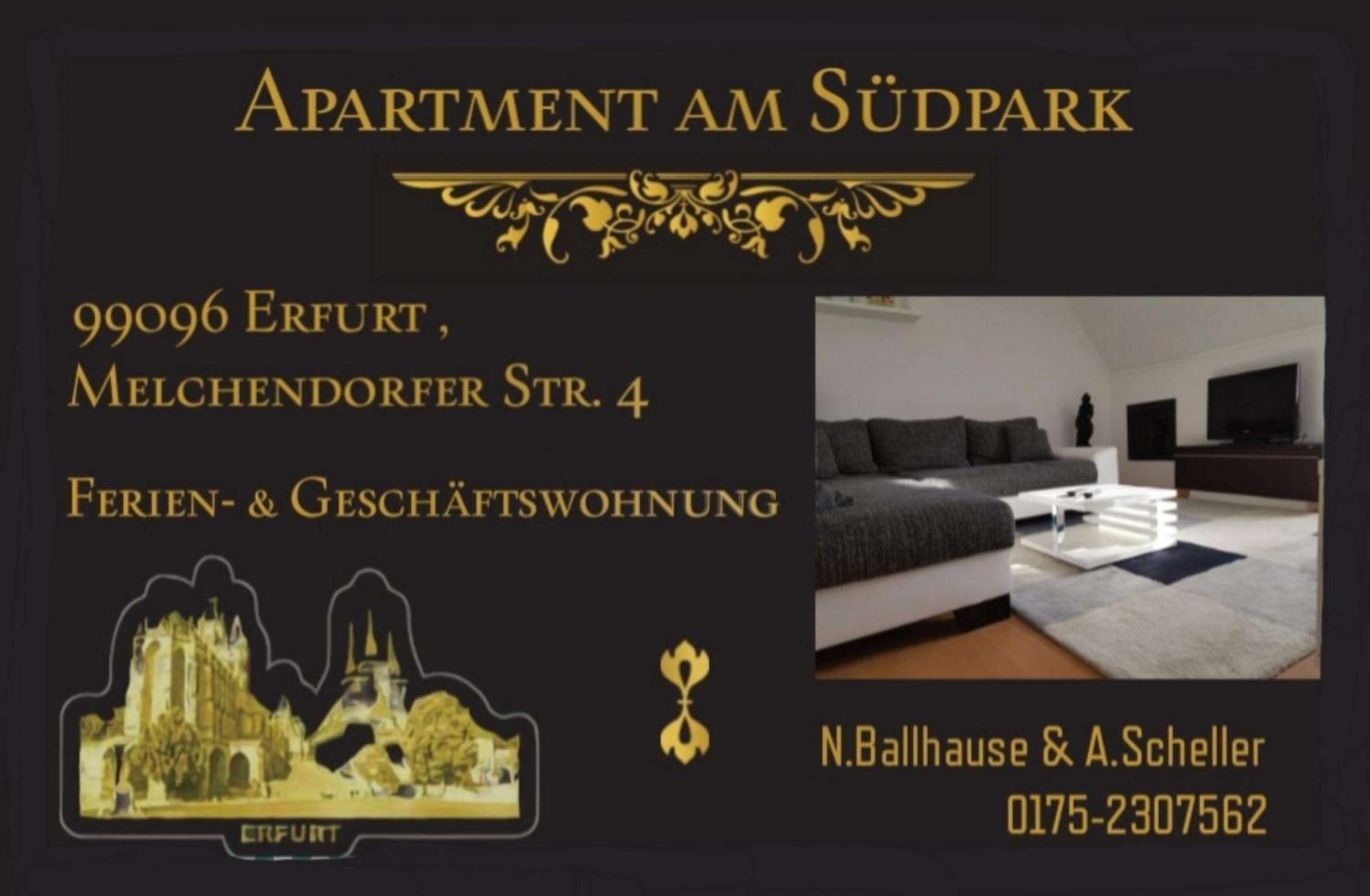Apartment Am Suedpark Erfurt - Inkl Garten Mit Sitzlounge - Zentrumsnah Exterior foto
